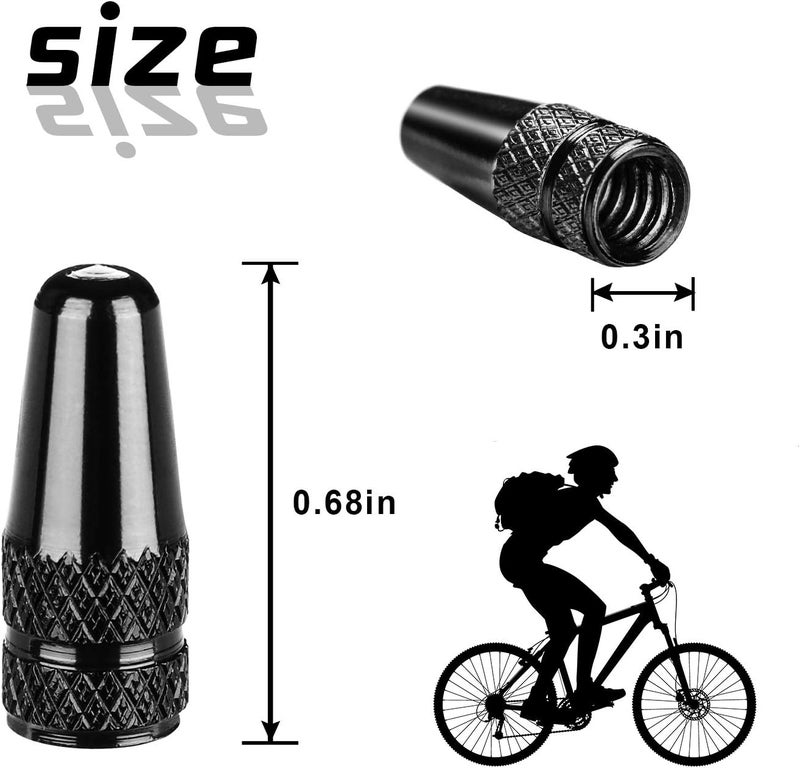 TPMSCENTER Aluminum Presta Valve Stem Caps – Black Tire Air Dust Covers for Bike (4 Pack) – Fit French Valves on Road, MTB, Hybrid, Racing, Fitness, Folding & Fat Bikes - Image 2
